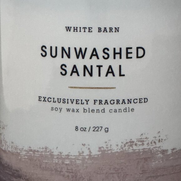BBW Sunwashed Santal White Barn Bath & Body Works Single Wick Candle - Picture 3 of 10